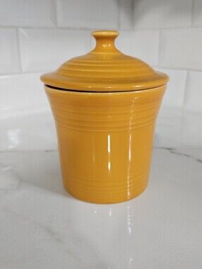 Fiesta Butterscotch Jam Jelly Jar Small Canister Homer Laughlin HLC w Lid 5.5"